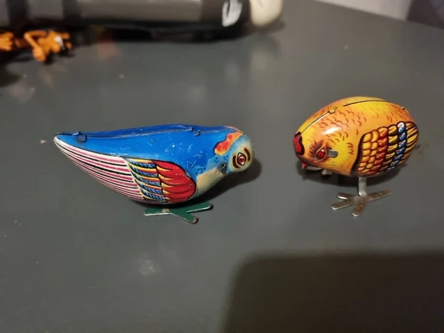 ancien jouet automate oiseau en tôle kohler