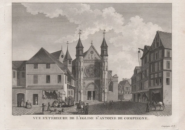 Compiegne Eglise Saint-Antoine Oise Hauts-de-France estampe gravure engraving