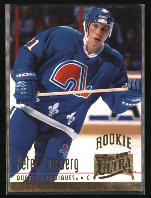 Midway Memorabilia forsberg_cards Peter Forsberg Quebec Nordiques NHL 2  card frame 