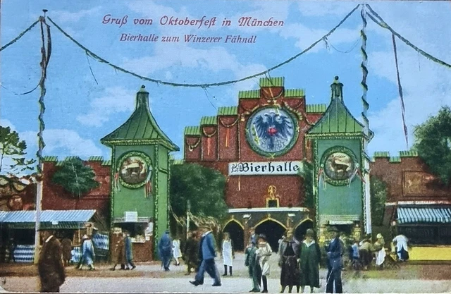 AK München Oktoberfest 1927 Winzerer Fähndl, Postkarte
