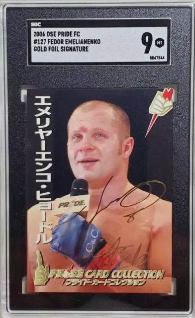 2006 DSE Pride FC 127 Fedor Emelianenko Gold Foil Signature Rookie RC SGC 9 Mint 2006 DSE Pride FC 127 Fedor Emelianenko Gold Foil Signature Rookie RC SGC 9 Mint