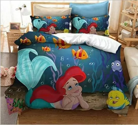 The Little Mermaid Duvet Cover Set Ariel Princess Bedding Pillowcase Quilt Gifts