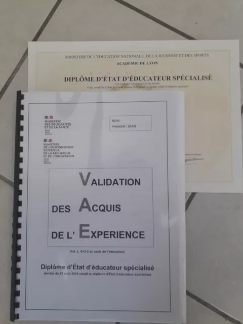 VAE DEES  livret 2 validé/ Réforme 2022/ Félicitations du Jury/Envoi par mail