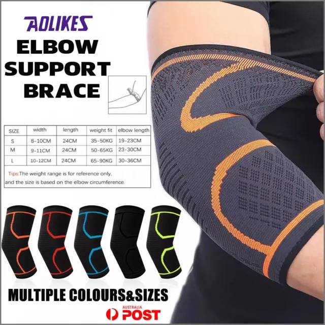 AOLIKES® Elbow Brace Support Compression Arm Sleeve Sport Gym Joint Pain Relief