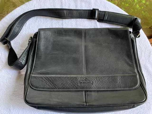 VINTAGE HEINEKEN BAG Laptop Case Genuine Leather Travel Messenger Black ...