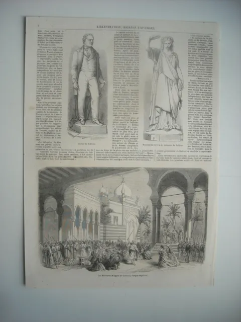 Gravure 1863. Inauguration Statue Du Poete Tollens, A Rotterdam. Massacres Syrie