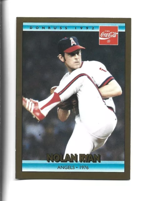 1992 Donruss Coca-Cola #10 Nolan Ryan card, Texas Rangers HOF