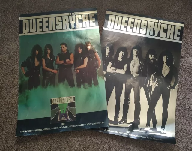 Queensryche  - Vintage Metallic Promo Store Display Posters - Lot of 2 - 24"x36"