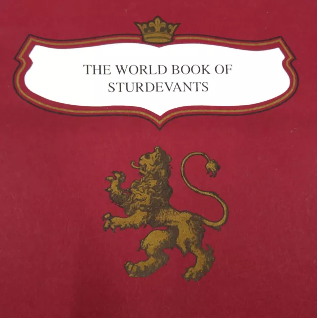 World Book of STURDEVANTS Halbert's Family Heritage History Genealogy 1992