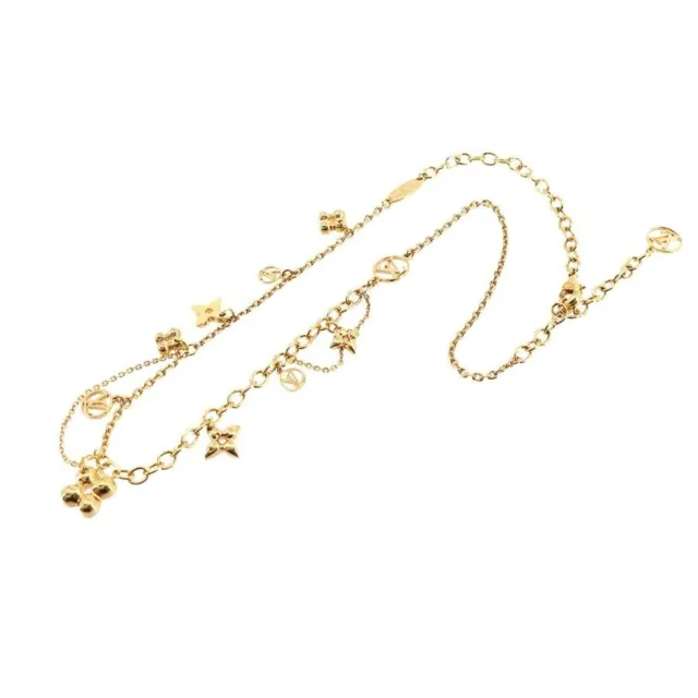 LOUIS VUITTON Metal Blooming Supple Necklace Gold 1222865