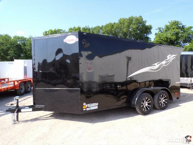 7 x 14 14' Enclosed Cargo Racing Harley Show Bike Custom Hauling Trailer TX