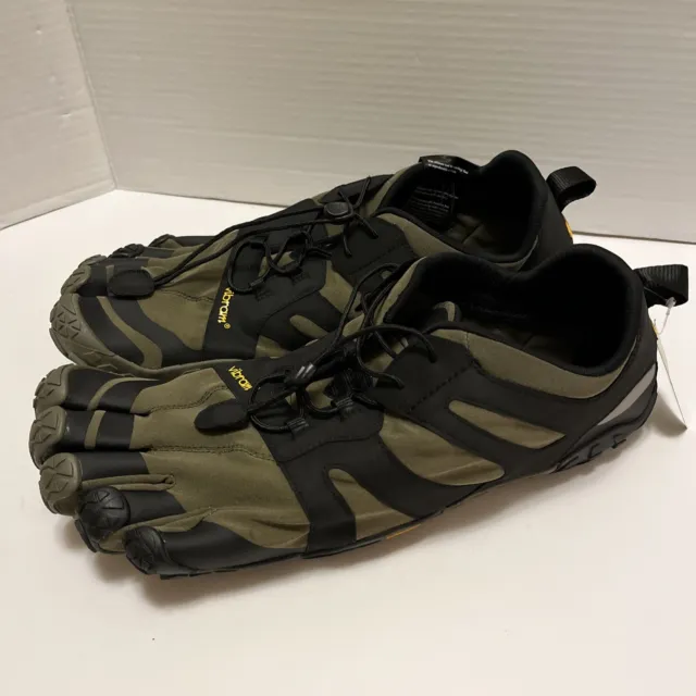 NWT Vibram V-Trail 2.0 Men's Size 14 / 15 Black Khaki Green Trail Running Shoes