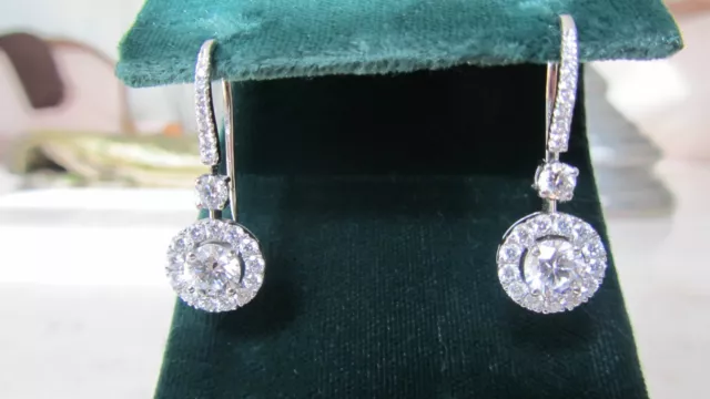 Graff 17.8Ct Diamond Double Hoop White Gold Earrings