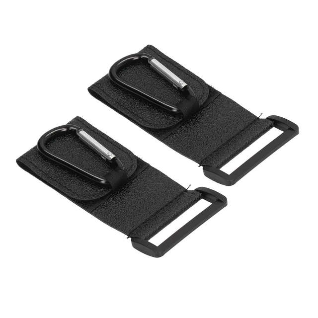 2 Pièces Noir Bébé Poussette Crochet Multi-usages Mains Libres En Cuir