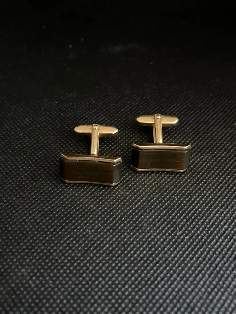 Boutons De Manchettes Anciens Oria - Plaqué Or Ligné - Occasion, état Correct