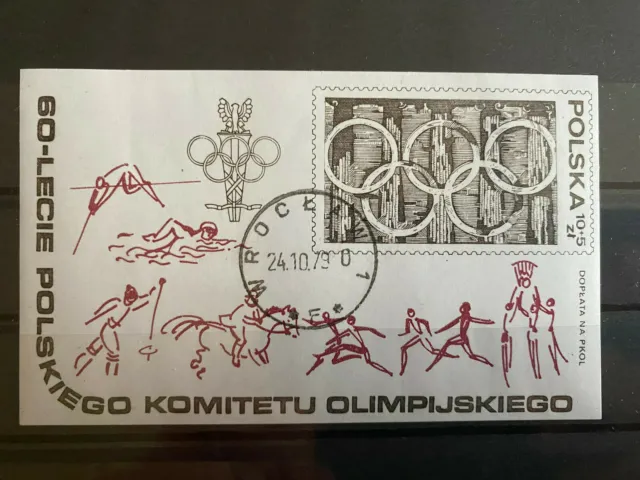 Briefmarken Polen Polska 1979 Mi-Nr. Block 74 gestempelt am 24.10.1979 Olympia