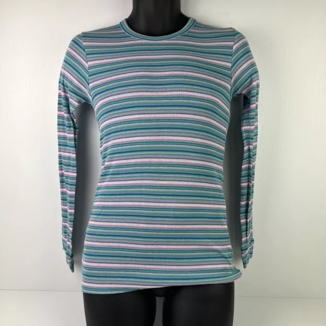 Kathmandu Striped Long Sleeve Shirt Womens S Blue/Purple 39/70