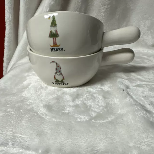 Rae Dunn Artisan Collection "Mischief" Gnome Soup/Cereal Bowl with Handle New