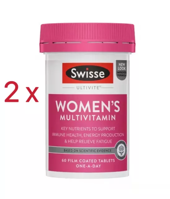 BEST PRICE! BULK BUY 2 x Swisse Women's Ultivite 60 Tablets ONE-A-DAY(TWIN PACK)