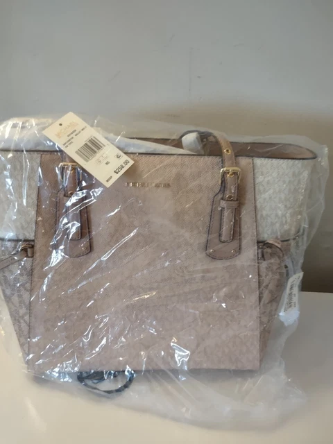 MICHAEL KORS VOYAGER EAST WEST SIGNATURE TOTE BALLET NEW W/Tags Rose Gold Color