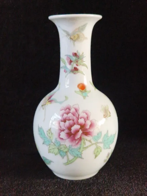 Dainty Bone China Oriental Style Bud Vase "Floral"