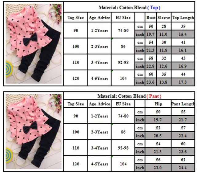 Toddler Baby Girls Kids Clothes Long Sleeve Tops Joggers Pants 2PCS Outfits Set 3
