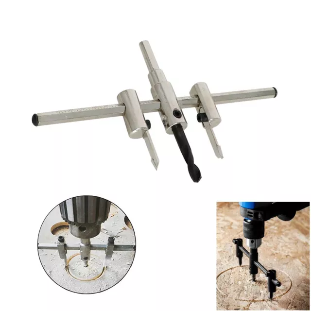 Kit Taglierina Circolare Guida Regolabile Con Punta Per Trapano