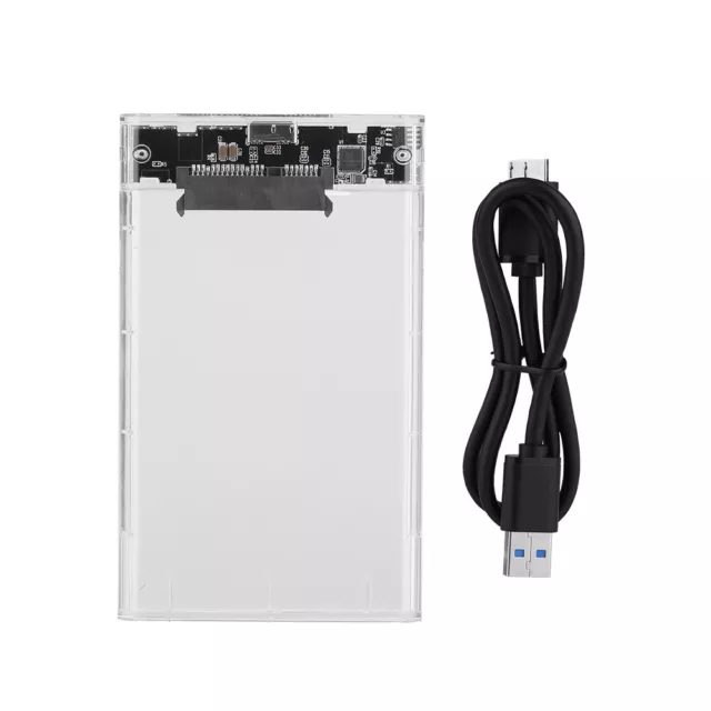 USB 3.0 to 2.5 inch SATA HDD SSD Disk Drive External Enclosure Transparent Case