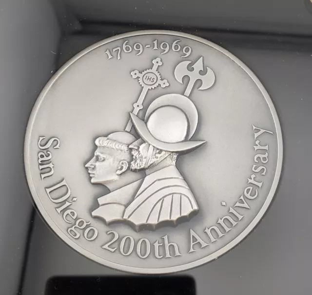 San Diego 200th Anniversary Large Silver Medal 3" GEM BU Philadelphia Minted