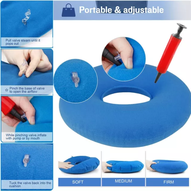 Anillo de asiento ortopédico hemorroides inflable cojín decúbito bomba DE