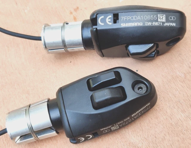 Sw R671 SHIMANO SW-R671 DI2 Electronic Bar End Shift Lever Pair TT Tri Bars ...