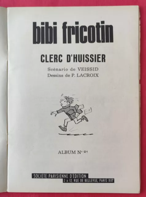 BD  BIBI FRICOTIN   Clerc d'Huissier  N°81  EO 1971 2