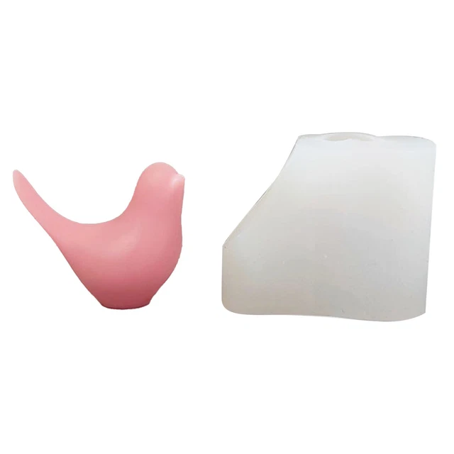 Moldes de velas silicona hágalo usted mismo jabón yeso resina artesanal forma de pájaro reutilizable