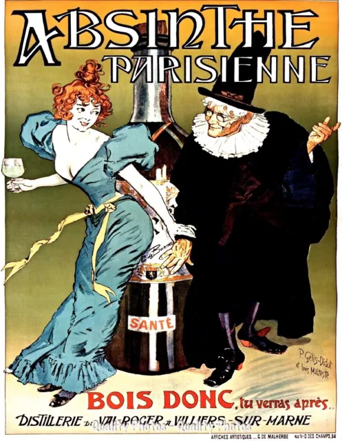 Absinthe Parisienne 8.5x11" Photo Print Maiden Professor Bottle Advertising Art