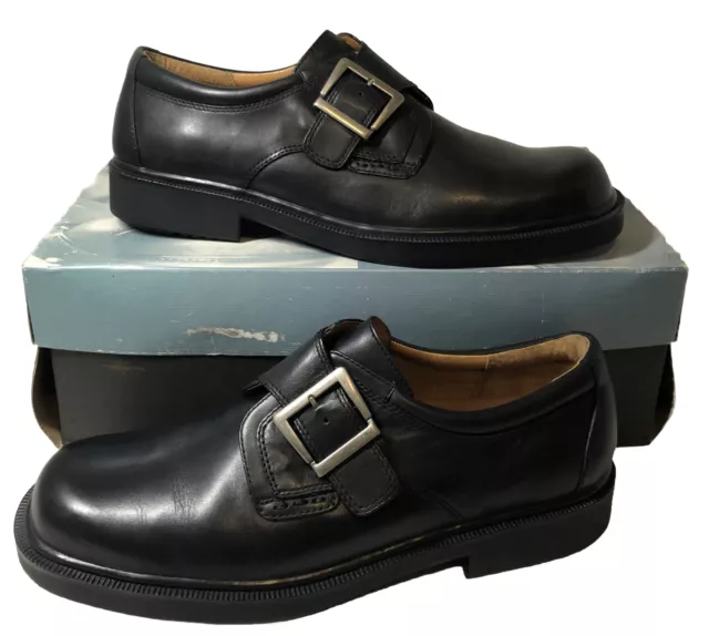 MENS FLORSHEIM COMFORTECH Webster Single Monk Strap Shoe Black Vintage ...