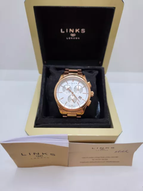 Links Of London Regent Chronograph Rose Gold Mens Watch 6020.1160