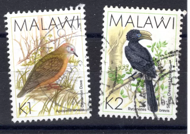 Malawi 1988 sg 801 802 birds definities, K1 & K2 high values fine used