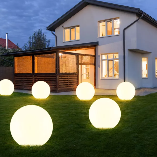 6x Lampe Solaire Boule Luminaires de Jardin LED Décorative Blanc Balcon D 20cm