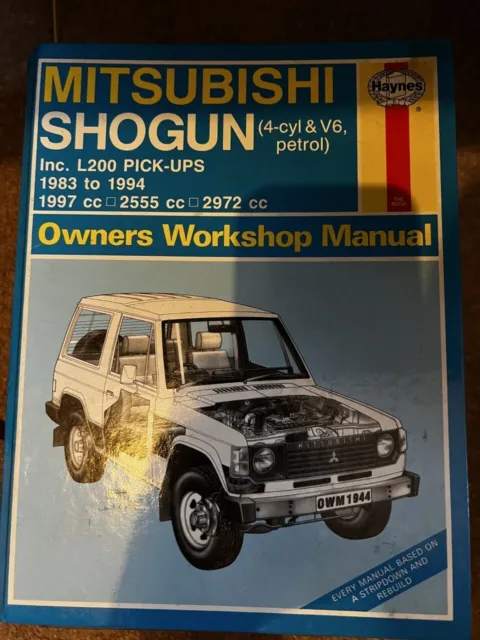 Haynes Owners + Workshop Car Manual Mitsubishi Shogun+L200 Petrol (83 - 94)  ⭐️