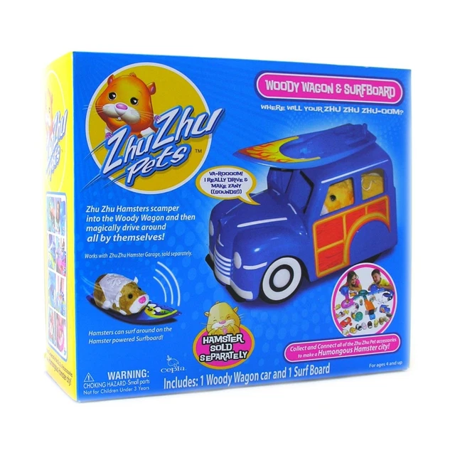 Zhu Zhu Pets Hamster Deluxe Accessories: Woody Wagon & Surfboard