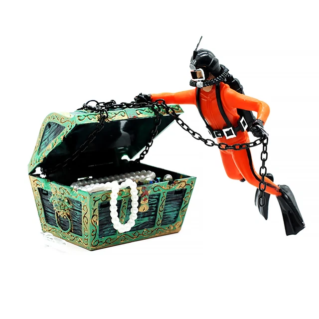 Decoración de acuario aireadora de acción en vivo para tanque de peces tesoro para buceador (rojo)