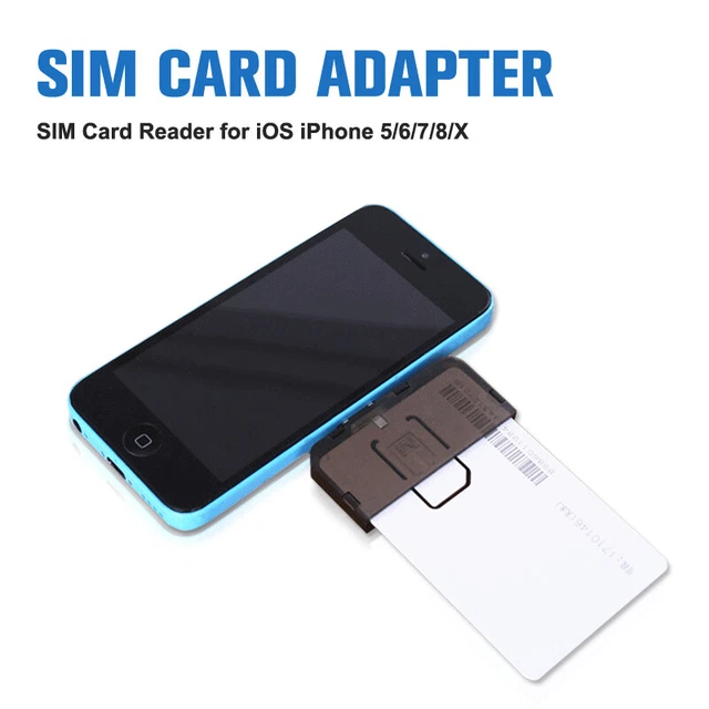 SIM Card Adapter SIM Card Reader Mini SIM Nano for iOS Phone5/6/7/8/X(Plug&Pl,7H