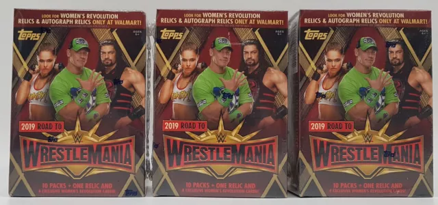 3x Topps Wwe Wrestling Road To Wrestlemania Box 2019 Blaster Box