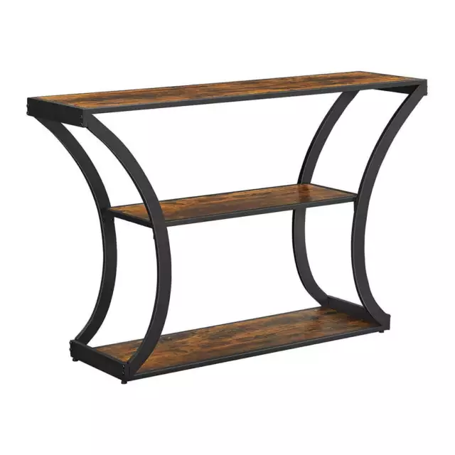 Vasagle Console Table with Curved Frames with 2 Open Shelves Brown and Black