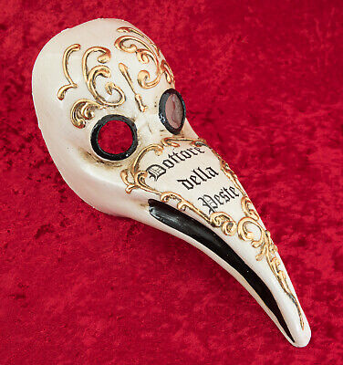 Mask Doctor of The Plague Miniature - White Golden - Carnival from Venice 642