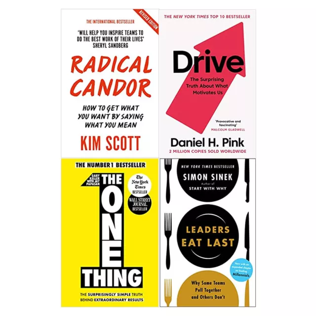 Radical Candor,Drive,The One Thing,Culture Code 4 Books Collection Set NEW