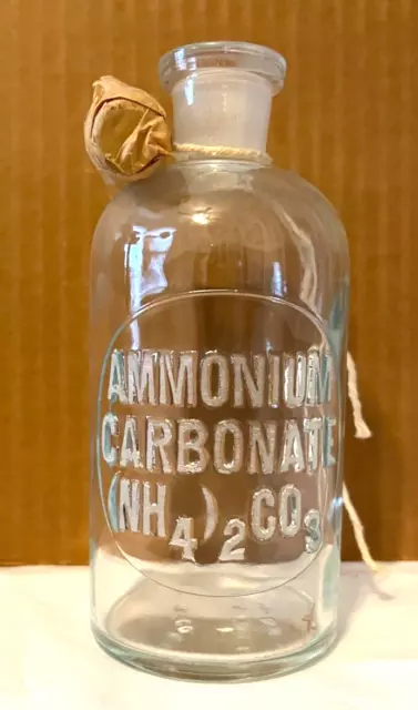 New Unused Antique Reagent Chemical Lab Media Bottle - Ammonium Carbonate