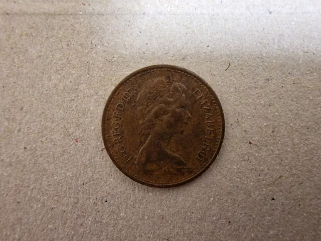 1973 HALF 1/2 PENCE PENNY COIN used uncleaned, circulated condition