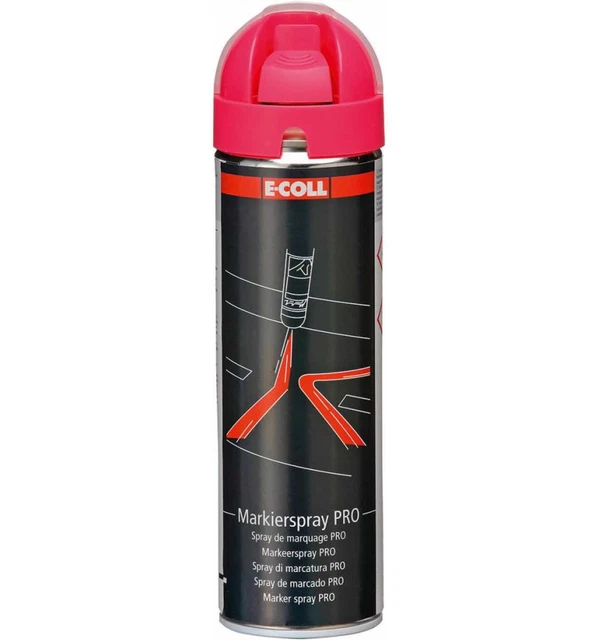 12 x E-COLL PRO Markierspray 500 ml pink