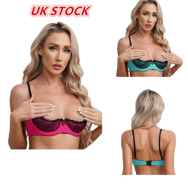 UK WOMAN'S Sexy Lingerie Adjustable Underwire Lace Half Cup Bra Underwear  8.99 - PicClick UK